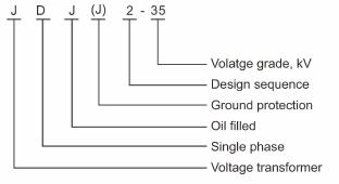 JDJ2 &JDJJ2-35 Outdoor Oil-Immersed Single-Phase Voltage Transformer type 