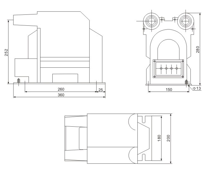 JDZ12-10(6,3) voltage transformers outline and installation