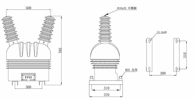 JDZW-35 Fully Enclosed Voltage Transformer outline 