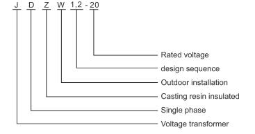 JDZW1.2-20KV outdoor Epoxy Resin Voltage Transformers type