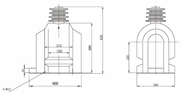 JDZXF9-35W, JDZX9-35KV Outdoor Cast-Resin Insulated Voltage Transformers outline1