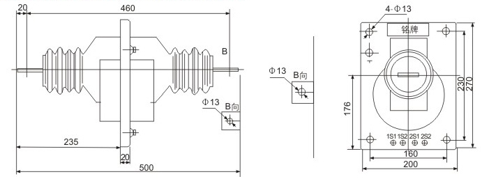 LA 10Q LAZB 10Q Current TransformeLA 10Q 10KV High voltage outline