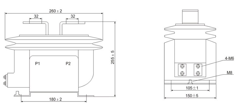 LFS-10KV high voltage CT OUTLINe