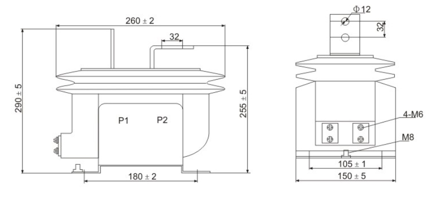 LZJC-10KV CT Outline TYPE,LZCJ-10Q，LZJC-10G CT