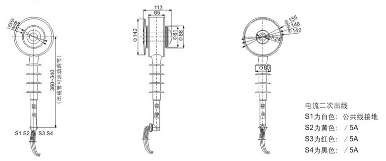 LZW43-10, LJ-ZW32-10(12) Current Transforme outline 1