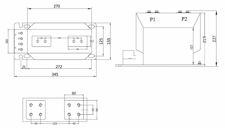 LZZBJ9-10A cruurent transformer Outline and Dimensions of Installation 