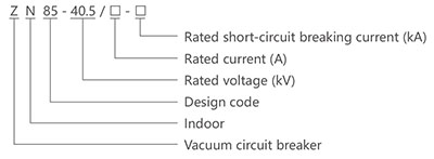 ZN85-40.5kv Indoor High-Voltage Vacuum Circuit Breaker type