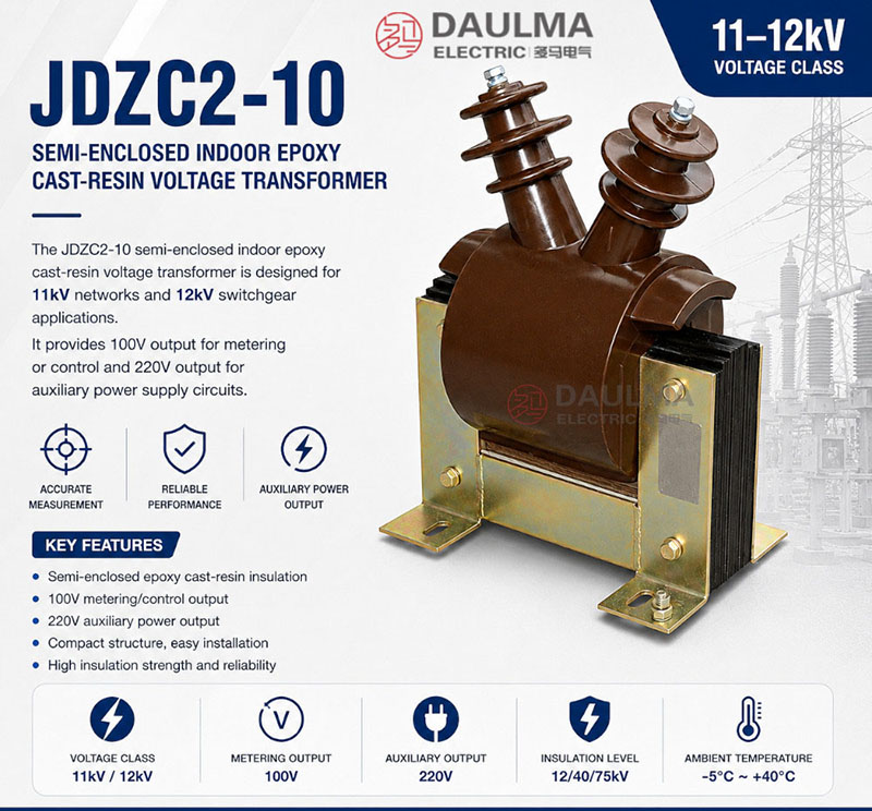 Napěťový transformátor JDZC2-10, 10 kV, epoxidová izolace, vnitřní, polootevřený | daulma.com 1 JDZC2 10 semi enclosed indoor epoxy cast resin voltage transformer 3