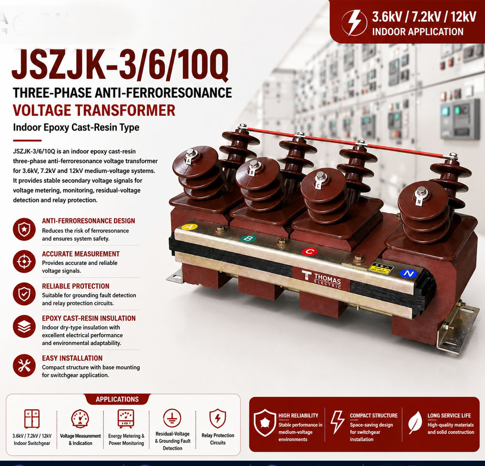 JSZJK-6Q/10Q třífázový napěťový transformátor proti ferorezonanci 1 JSZJK 610Q Anti Ferroresonance Voltage Transformer 4
