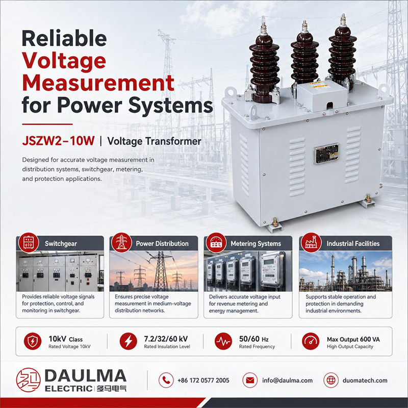 Trojfázový venkovní napěťový měnič JSZW2-10W 10 kV s epoxidovou izolací | daulma.com 1 JSZW2 10W Outdoor Voltage Transformer – 10kV Cast Resin 1