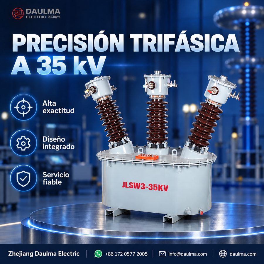 Transformador combinado JLSW3-35kV trifásico para exteriores, 35 kV, inmersión en aceite | daulma.com 3 Transformador combinado JLSW3-35KV en un laboratorio de alta tensión