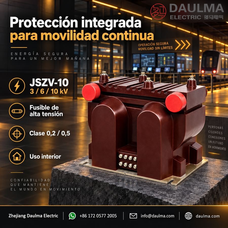 Transformador de tensión JSZV-10KV resina epoxi para interiores, 10 kV, precisión 0.2/0.5, protección 3P | daulma.com 4 Transformador JSZV-10 ante un centro de operaciones de metro