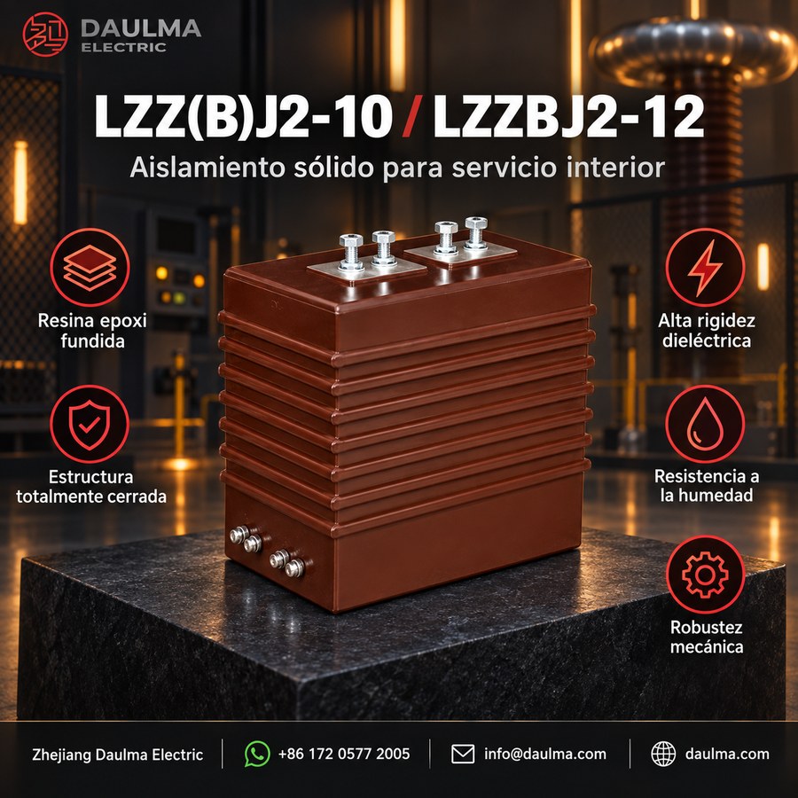Transformador de corriente LZZ(B)J2-10 / LZZBJ2-12 para 10kV-12kV, resina epoxi, interior | daulma.com 3 Transformador LZZBJ2-12 en cámara de ensayo