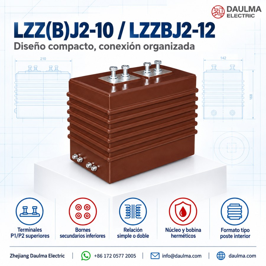 Transformador de corriente LZZ(B)J2-10 / LZZBJ2-12 para 10kV-12kV, resina epoxi, interior | daulma.com 1 Vista del producto