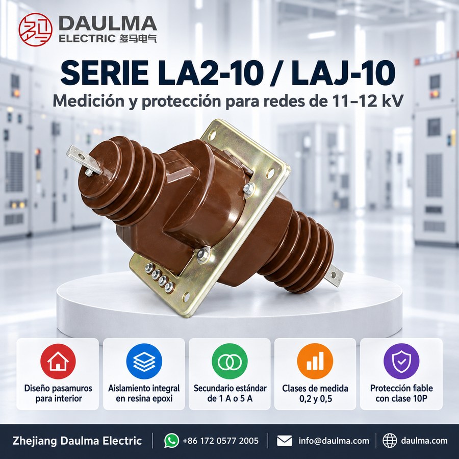 Transformador de corriente LA2-10/LAJ-10 (LFZBJ-10GY) 11/12kV resina epoxi para celdas MT | daulma.com 1 Vista del producto