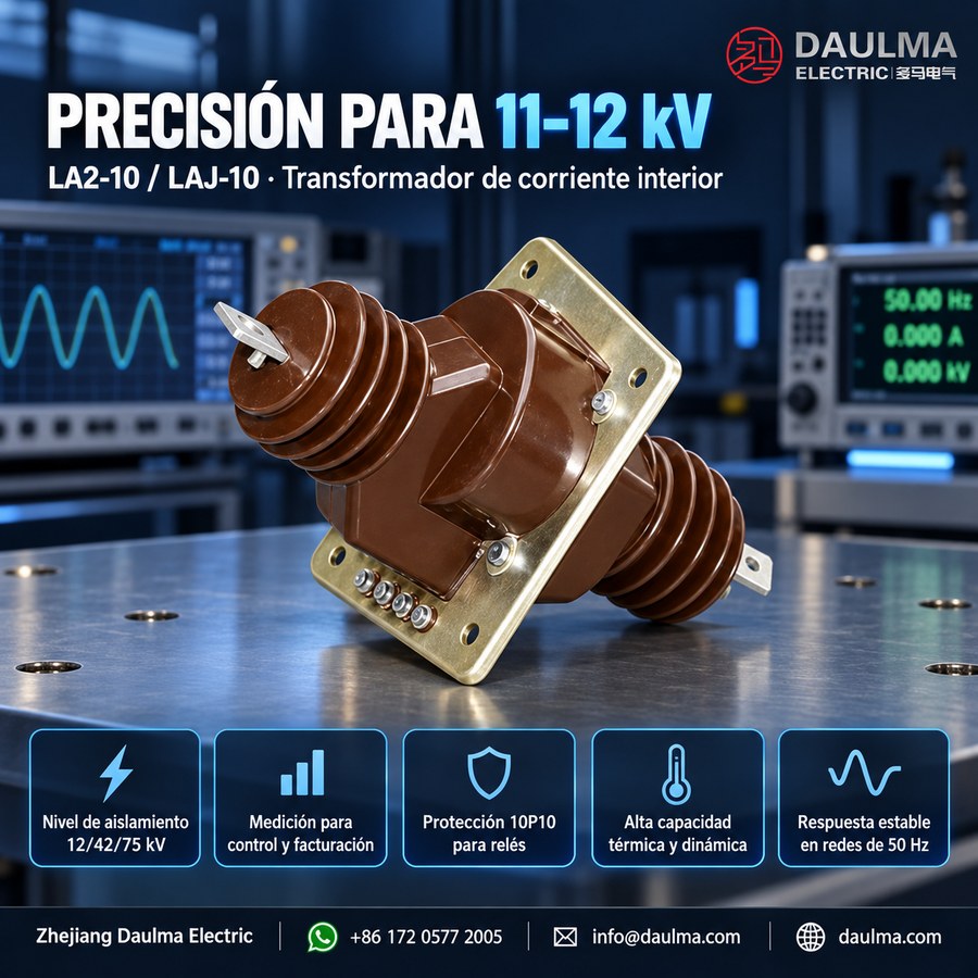 Transformador de corriente LA2-10/LAJ-10 (LFZBJ-10GY) 11/12kV resina epoxi para celdas MT | daulma.com 2 Transformador LA2-10 / LAJ-10 en laboratorio de metrología