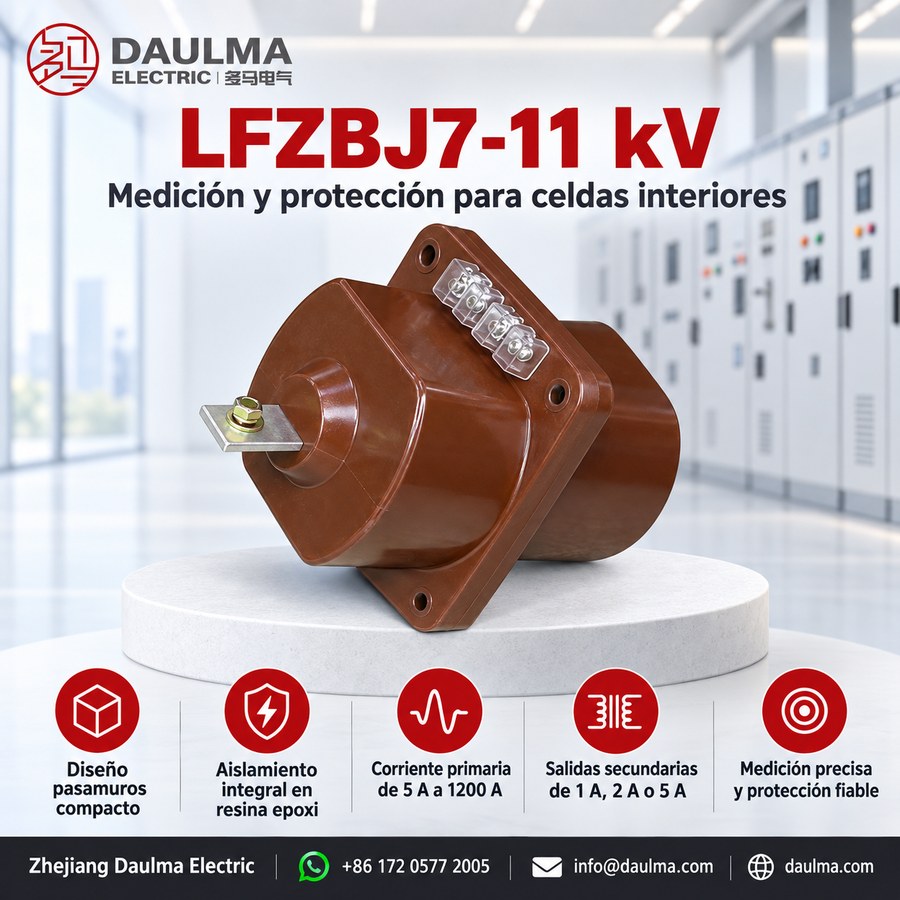 Transformador de corriente LFZBJ7-11kV para celdas interior 11/12kV | Daulma 2 Transformador LFZBJ7-11 kV en galería técnica