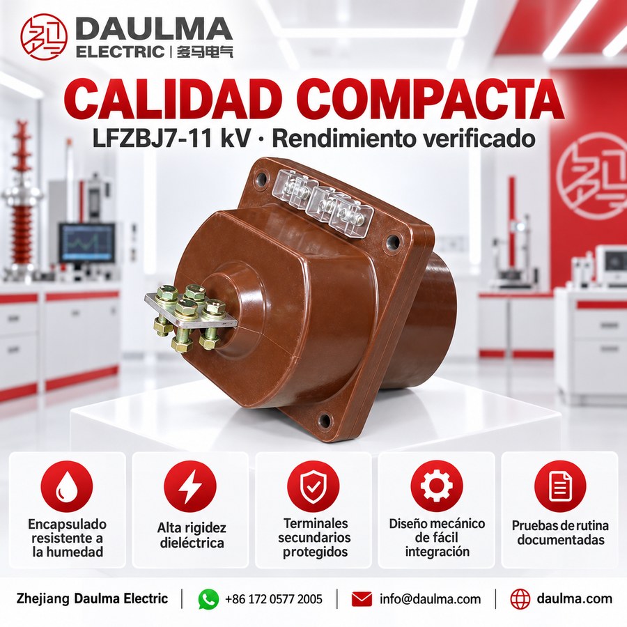 Transformador de corriente LFZBJ7-11kV para celdas interior 11/12kV | Daulma 3 Transformador LFZBJ7-11 kV en laboratorio de calidad