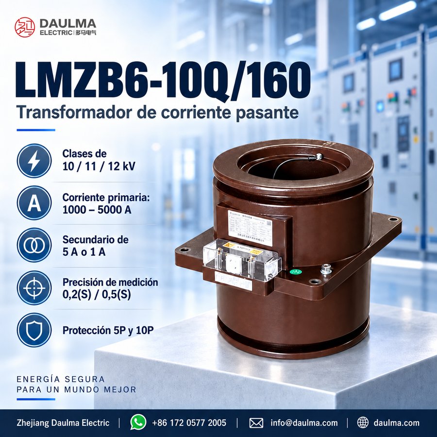 Transformador de corriente LMZB6-10Q/160 10kV resina epoxi para celdas interiores | Daulma 2 Transformador LMZB6-10Q/160 para celdas de 10 a 12 kV