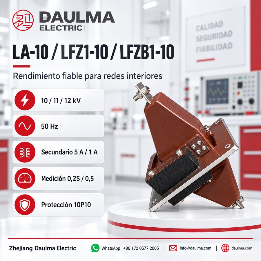 Transformador de corriente LA-10 (LFZ1-10, LFZB1-10) 10kV resina epoxi para interior | daulma.com 3 Transformador LA-10 / LFZ1-10 / LFZB1-10 en centro de pruebas