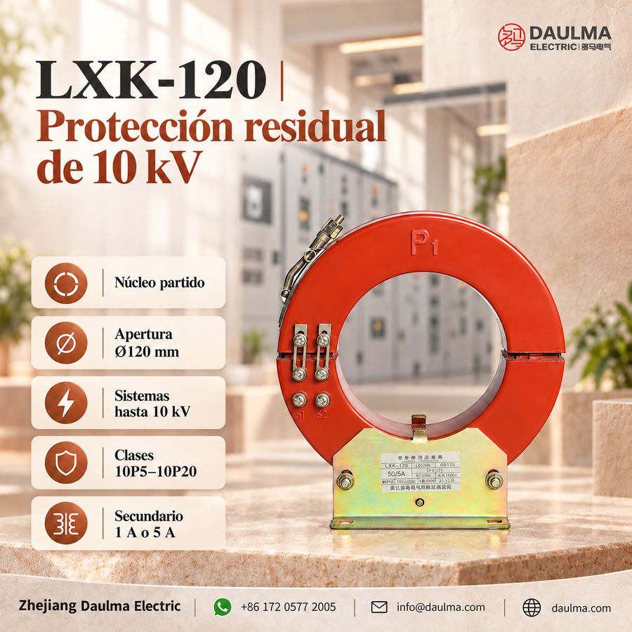 Transformador de corriente secuencia cero LXK-120 4 Transformador LXK-120 de núcleo partido para protección residual