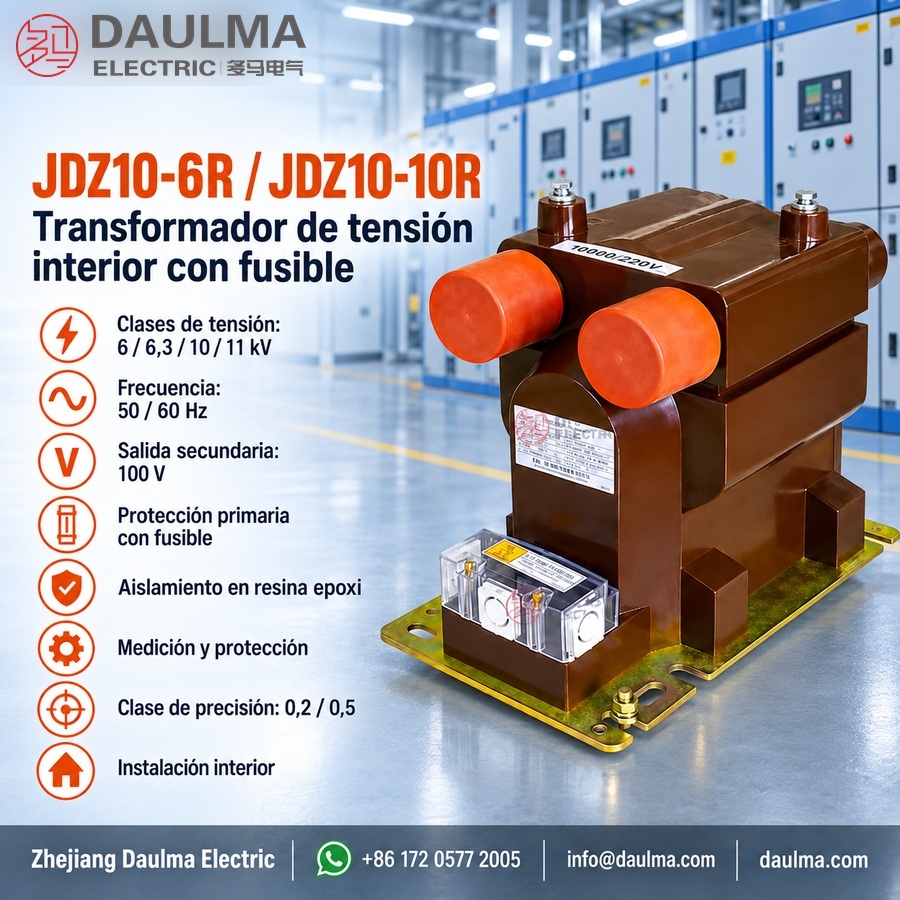 Transformador de tensión JDZ10-6R / JDZ10-10R 2 Transformador de tensión JDZ10-6R / JDZ10-10R — cartel técnico en español