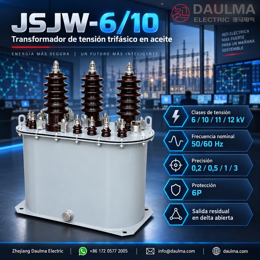 Transformador de tensión trifásico JSJW-6/10 1 Transformador de tensión trifásico JSJW-6/10 en aceite