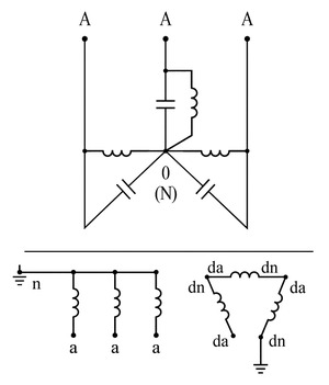 FDE high altitude outdoor oil immersed discharge coil wiring diagram for capacitor bank connection with secondary and open-delta residual voltage windings