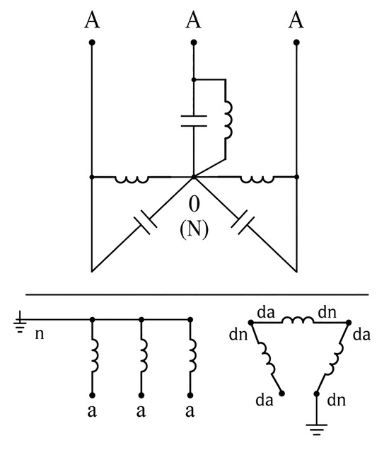 FDE outdoor oil immersed discharge coil wiring diagram for capacitor bank connection with secondary and residual voltage windings