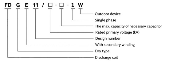 FDGE11 outdoor dry type discharge coil model designation code explanation