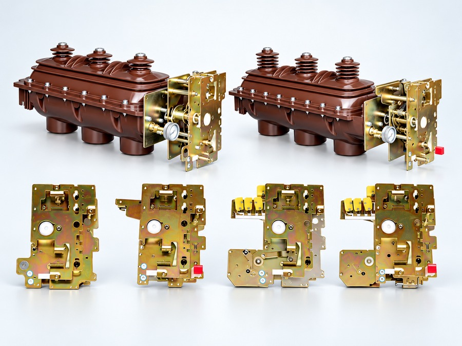 FLN36-12 Indoor High-Voltage SF6 Load Break Switch 1 FLN36-12 indoor SF6 load break switch units with three-position operating mechanism assemblies