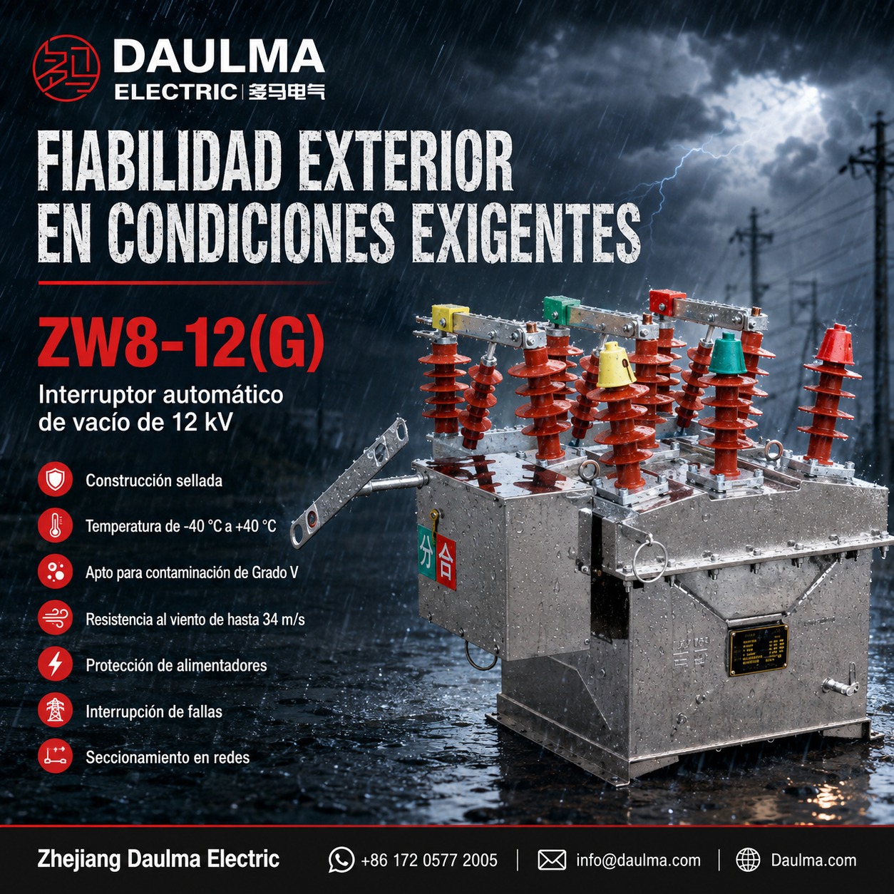 Póster de fiabilidad en clima severo del interruptor ZW8-12(G)