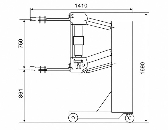 ZN23-40.5 handcart indoor vacuum circuit breaker installation outline dimensions