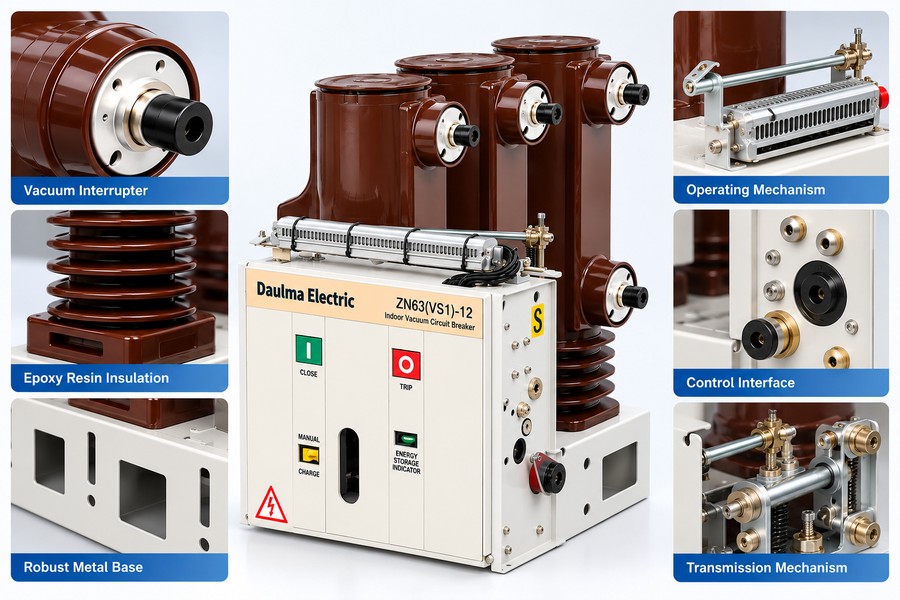 ZN63(VS1)-12 Side-Mounted Indoor High Voltage Vacuum Circuit Breaker 1 ZN63(VS1)-12 side-mounted indoor vacuum circuit breaker product details