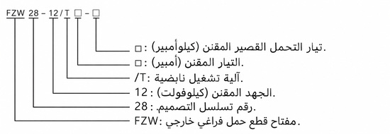 شرح ترميز مفتاح FZW28-12 باللغة العربية