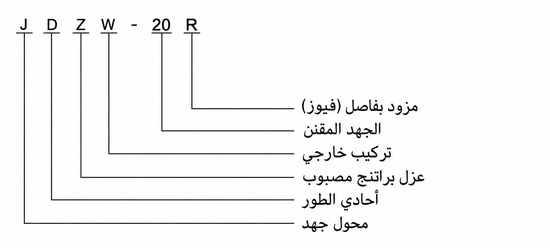 مخطط رمز موديل JDZW-20 باللغة العربية