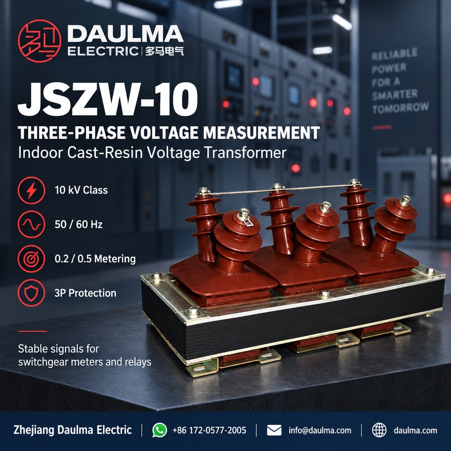 JSZW Series Three-Phase Indoor Cast Resin Voltage Transformer 2 JSZW-10 three-phase voltage measurement poster