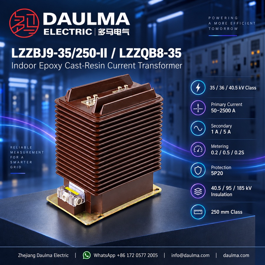 LZZBJ9-35/250-II / LZZQB8-35 Indoor Epoxy Cast-Resin Current Transformer 2 LZZBJ9-35/250-II and LZZQB8-35 current transformer for indoor data-center power distribution