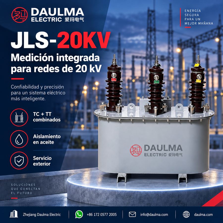 Transformador combinado JLS-20KV sumergido en aceite para exteriores, 20 kV/22 kV | Daulma 1 Transformador combinado JLS-20KV sumergido en aceite para exteriores