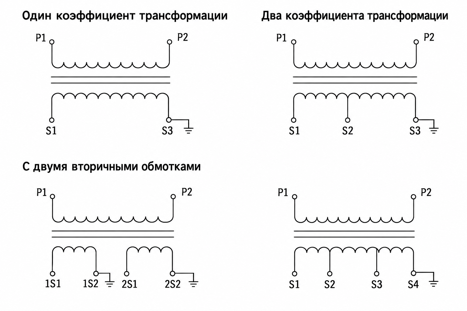 Схемы подключения обмоток трансформатора тока LZZW-20/24