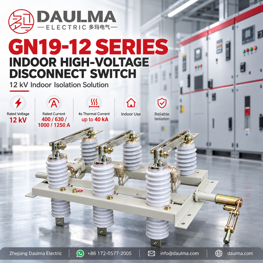 GN19-12 Series Indoor High Voltage Disconnector With CS6-1 Mechanism 2 GN19-12 series indoor high voltage disconnector poster, 12 kV with rated current 400 to 1250 A and 4 s thermal current up to 40 kA