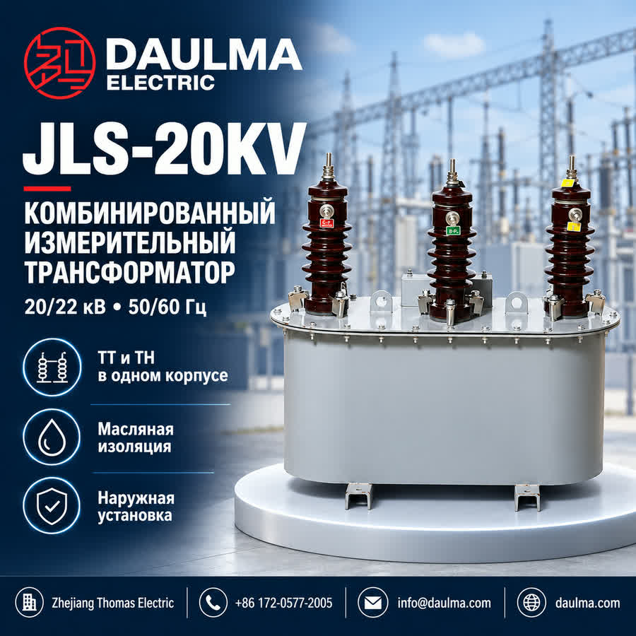 Комбинированный масляный измерительный трансформатор JLS-20KV для наружной установки, 20/22 кВ | daulma.com 1 Комбинированный масляный измерительный трансформатор JLS-20KV для наружной установки, 20/22 кВ | daulma.com — технический плакат на русском языке