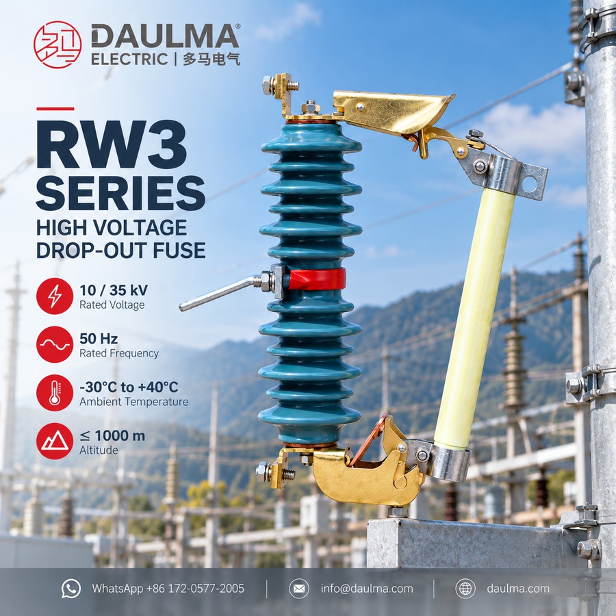 RW3-10KV High-Voltage Dropout Fuse Cutout 2 RW3 series high voltage dropout fuse cutout for 10 and 35 kV overhead distribution lines
