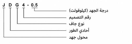 مخطط رمز موديل JDG4-0.5 باللغة العربية