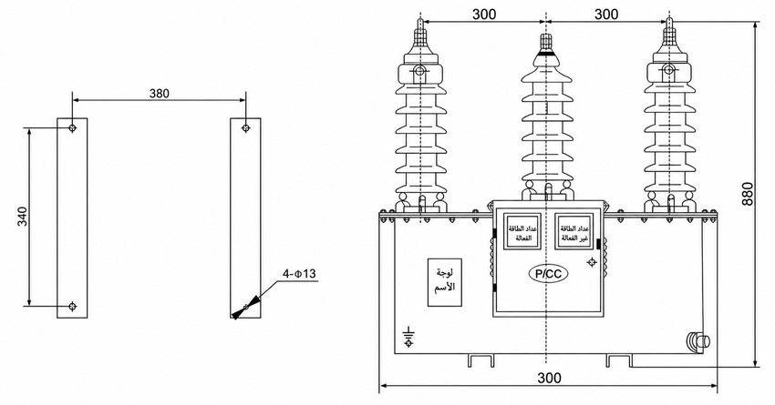 مخطط أبعاد وتركيب JLS-20KV بالعربية