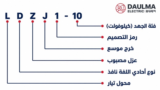 شرح تسمية طراز محول التيار LDZJ1-10 باللغة العربية